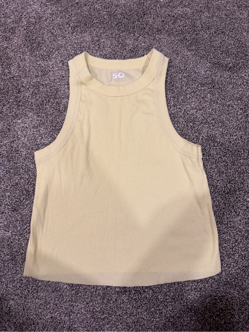 SO Ribbed Tank Top in Light Yellow